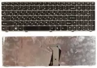 Клавиатура для ноутбука Lenovo IdeaPad Z560, Z565, G570, G770, черная с серой рамкой