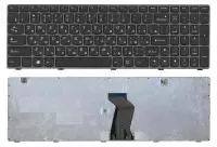 Клавиатура для ноутбука Lenovo IdeaPad G580, G585, Z580, Z585, Z780, G780, черная с серой рамкой
