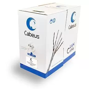 Cabeus UTP-4P-Cat.6-SOLID-GY Кабель витая пара UTP (U/UTP), категория 6, 4 пары 0, 57мм (23 AWG), одножильный, серый (305 м) UTP-4P-Cat.6-SOLID-GY