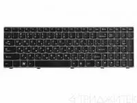 Клавиатура для ноутбука Lenovo IdeaPad Z560, Z560A, Z565A, G570, G570A, G570AH, G570G, G570GL, G575, G575A, G575G, G770, G780, черная с серой рамкой, горизонтальный Enter