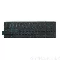 Клавиатура для ноутбука Dell Inspiron G3 15-5565, 15-5570, 15-7566, 17-5775, 15-3579 черная, без рамки подсветка голубая