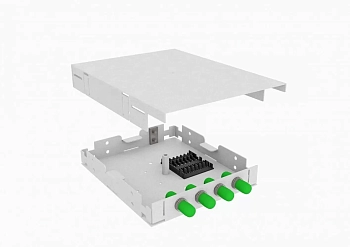 Кросс оптический, настенный,  4 ST/APC адаптера, одномодовый, TopLAN, укомплектованный