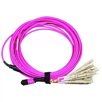 Сборка кабельная MPO-12LC, 12 волокон OS2, низкие потери, LSZH, 1 м, желтая