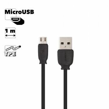 USB кабель REMAX RC-134m MicroUSB, 1м, TPE (черный)