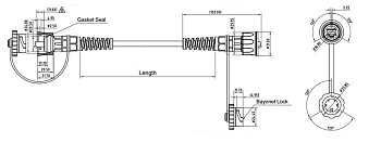 PC-IE-LPM-STP-RJ45-RJ45-C5e-2M-BK Промышленный патч-корд F/UTP, экранированный, IP67, категория 5e, с защитными крышками, 2 м, черный Hyperline