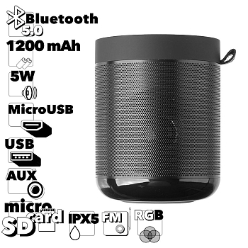 Колонка беспроводная Bluetooth ROMIS RM-S570 1*5W USB/TF/FM/AUX/TWS/LED (черная)