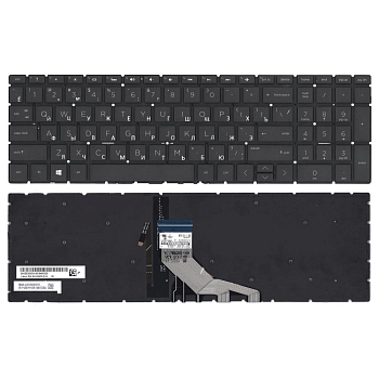 Клавиатура для ноутбука HP Omen 15-dc0000tx, 15-dc0001tx, 15-dc0002tx, черная, с подсветкой