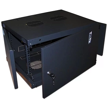 Шкаф настенный Next, 6U 550x450, металлическая дверь, черный, 1 ЧАСТЬ, TWT-CBWNM-6U-6x4-BK