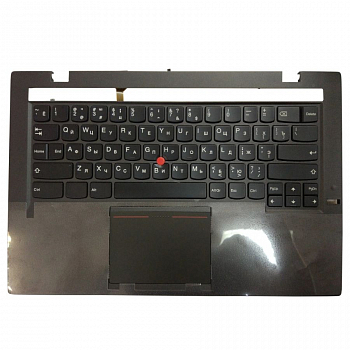 Клавиатура для ноутбука Lenovo ThinkPad X1 Carbon Gen 2 2014 черная, с подсветкой, с панелью (тёмно-серая), без тачпада