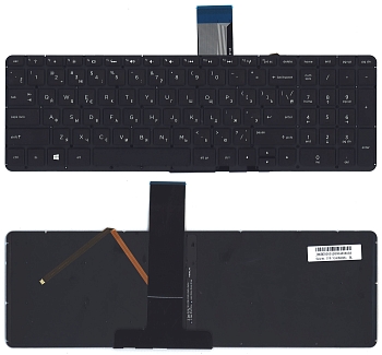 Клавиатура для ноутбука HP Envy X360 15-U000 черная без рамки с подсветкой