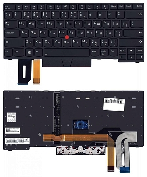 Клавиатура для ноутбука Lenovo ThinkPad T14, P14s, черная с подсветкой