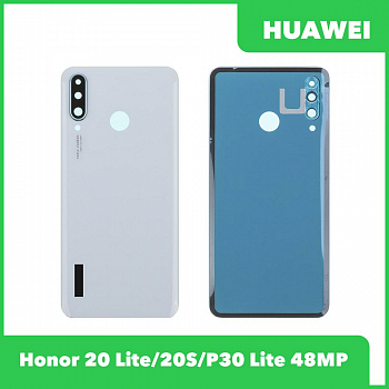 Задняя крышка для телефона Huawei Honor 20 Lite, 20S, P30 Lite (48MP) со стеклом камеры (белый)