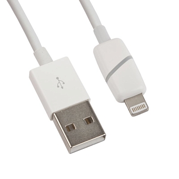 USB Дата-кабель для Apple 8-pin с индикацией зарядки (белый, круглая коробка)