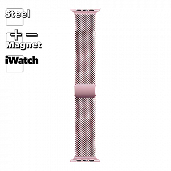 Ремешок HOCO iWatch WA26 May 38/40/41 мм миланский магниный (розовое золото)