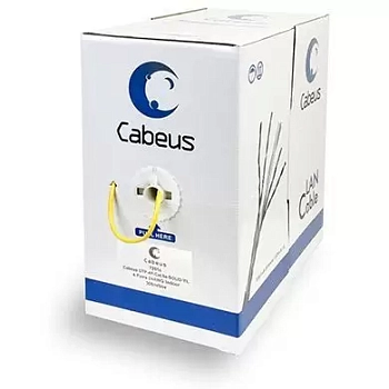 Cabeus UTP-4P-Cat.5e-SOLID-YL Кабель витая пара UTP (U/UTP), категория 5e, 4 пары 0, 51мм (24 AWG), одножильный, черный (305 м)