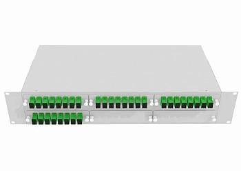 Кросс оптический стоечный 19", 32 SC/APC адаптера, одномодовый, 2U, серый, укомплектованный, TopLAN