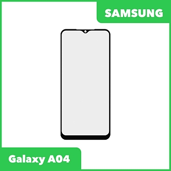 Стекло + OCA плёнка для переклейки Samsung A04 (черный)