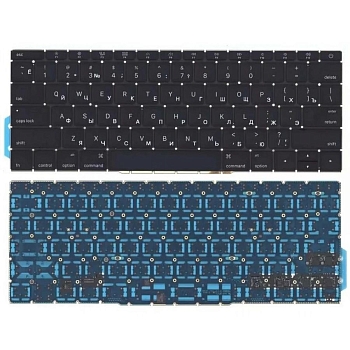 Клавиатура для ноутбука Apple MacBook A1708, Late 2016 - Mid 2017, черная, плоский Enter