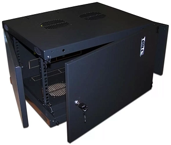 Шкаф настенный Next, 9U 550x600, металлическая дверь, черный, 1 ЧАСТЬ, TWT-CBWNM-9U-6x6-BK