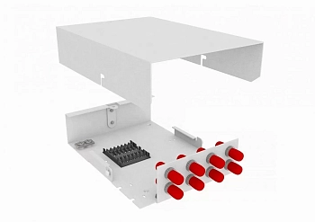 Кросс оптический, настенный, 8 ST/UPC адаптера, одномодовый, TopLAN, укомплектованный