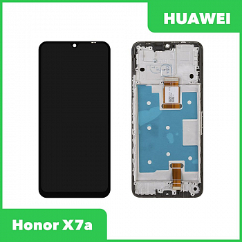 LCD дисплей для Huawei Honor X7a (RKY-LX1) с тачскрином в рамке (черный) 100% оригинал