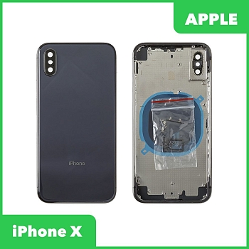 Задняя крышка корпуса для телефона Apple iPhone X, черная