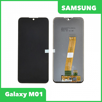 LCD дисплей для Samsung Galaxy A01, M01 SM-M015 (широкий коннектор) в сборе (черный)