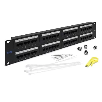 Патч-панель 19", 48 портов RJ-45, категория 5e, UTP, 2U, TWT-PP48UTP