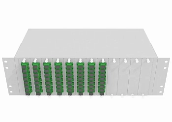Кросс оптический стоечный 19", 64 SC/APC адаптеров, одномодовый, 3U, серый, укомплектованный, TopLAN