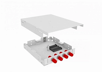 Кросс оптический, настенный, 4 ST/UPC адаптера, одномодовый, TopLAN, укомплектованный