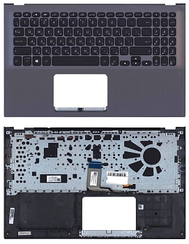 Клавиатура для ноутбука Asus X512, серая топ-панель, с подсвтекой