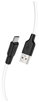 Кабель USB HOCO X21 Plus Silicone, USB - Micro USB, 2.4А, 2м, белый