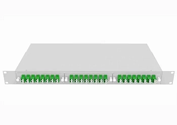 Кросс оптический стоечный 19", 48 LC/APC адаптеров, одномодовый, 1U, серый, укомплектованный, TopLAN