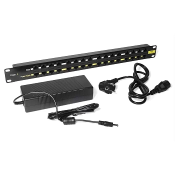 Панель POE 19", 16 портов, с двумя блоками питания 48V, 120W, LAN-PP16-POE/A2