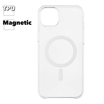 Защитная крышка для iPhone 14 Plus "Clear Case" MagSafe TPU (прозрачная)