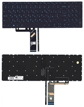 Клавиатура для ноутбука Lenovo IdeaPad L340-15, черная с голубой подсветкой