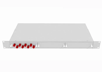 Кросс оптический стоечный 19", 8 ST/UPC адаптера, одномодовый, 1U, серый, укомплектованный, TopLAN