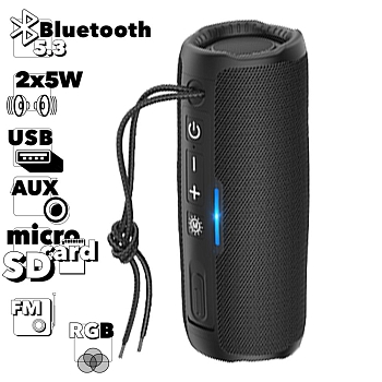 Bluetooth колонка HOCO HC16 Vocal sports BT5.3, 2x5W, AUX/FM/microSD/USB (черный)