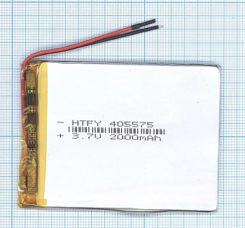 Аккумуляторная батарея Li-Pol (4x55x75мм), 2pin, 3.7В, 2000мАч