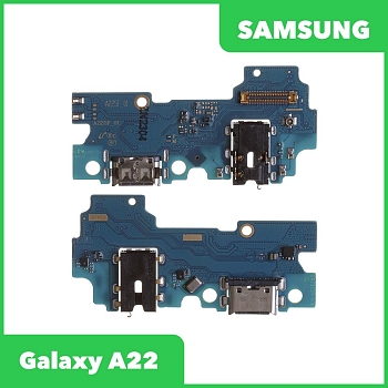 Разъем зарядки для телефона Samsung Galaxy A22 SM-A225, микрофон (оригинал)