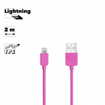 USB кабель REMAX RC-06i Light Lightning 8-pin, 2м, TPE (розовый)
