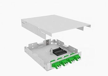 Кросс оптический, настенный, 8 LC/APC адаптеров, одномодовый, TopLAN, укомплектованный