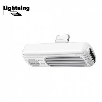 Аудио адаптер HOCO LS29 Lightning 8-pin на 2хLightning 8-pin (белый)