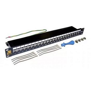 Патч-панель 19", 24 порта RJ-45, категория 6A, STP, 1U, LANMASTER, LAN-PPL24S6A