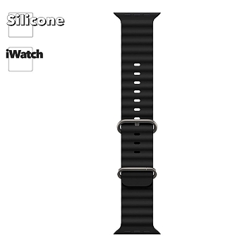 Ремешок HOCO iWatch WA12 Original Marine Silicone 42/44/45/49 мм силикон (черный)