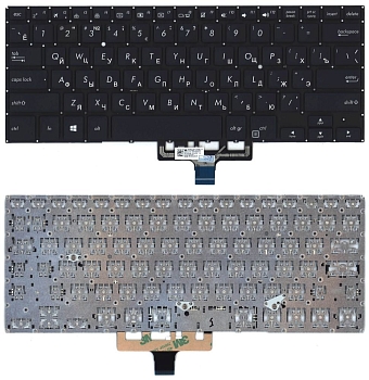 Клавиатура для ноутбука Asus ZenBook Flip 14 UX461FA, черная с подсветкой