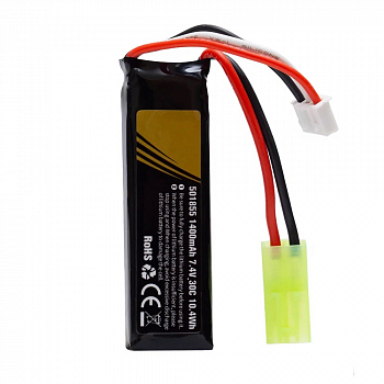 Аккумулятор Li-Pol 7.4v 501855 1400mah разъем mini Tamiya plug