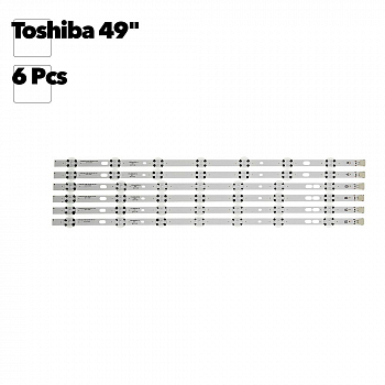 Светодиодная подсветка для телевизоров Toshiba 49" 7 LED VESTEL 49 UHD DRT VNB (комплект 6 шт.)