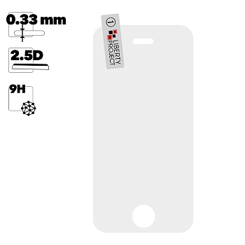 Защитное стекло "LP" для телефона Apple iPhone 4, 4S Tempered Glass 0.33 мм, 2.5D, 9H (ударопрочное)