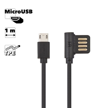 USB кабель Remax Rayen Series Cable RC-075m MicroUSB круглый пластиковые разъемы, черный